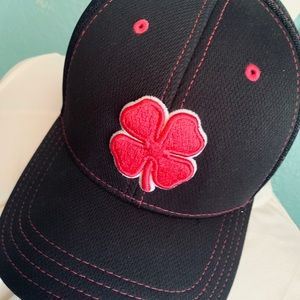 Black & Pink 🌺 Live Lucky Black Clover Golf Hat
